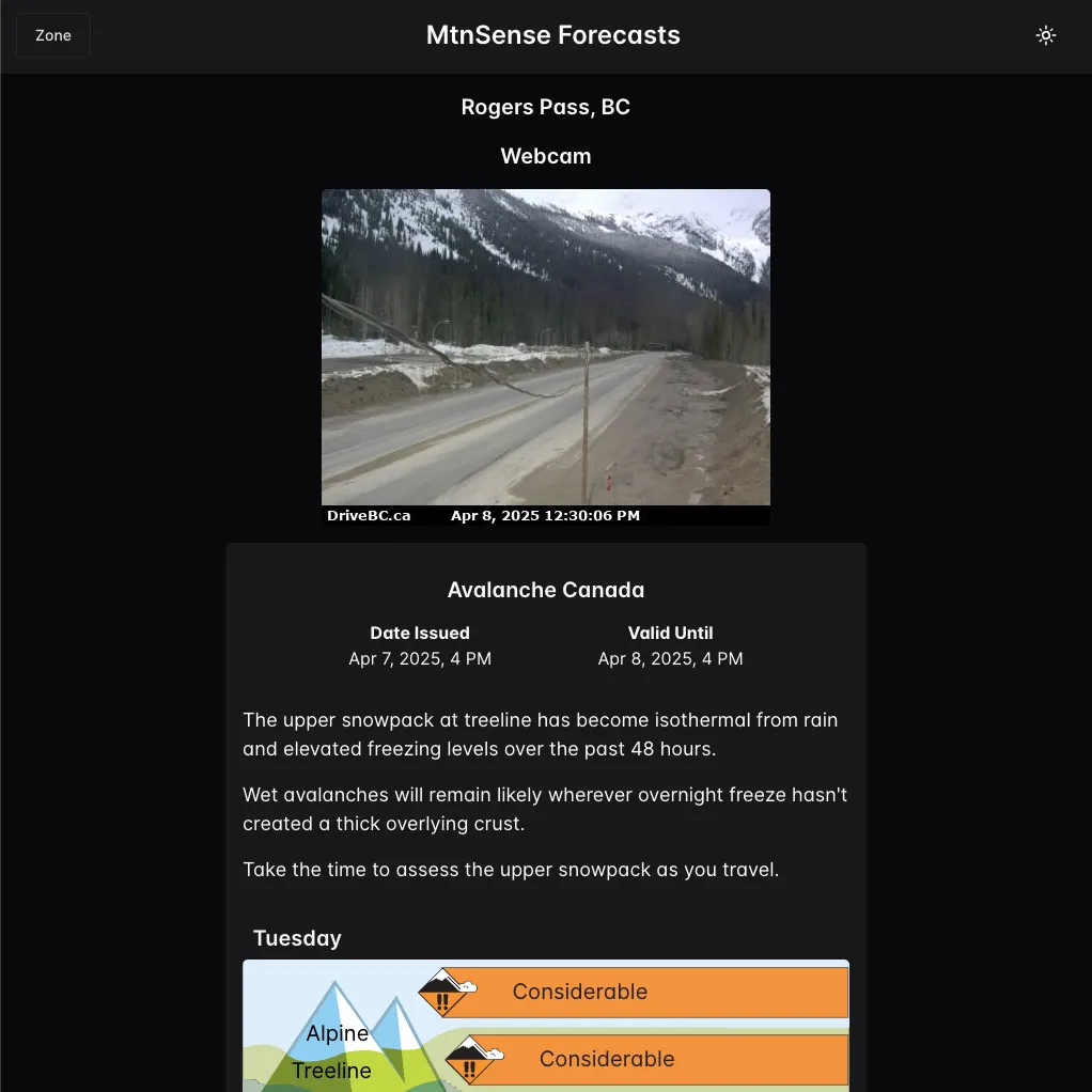 mountain sense project screenshot